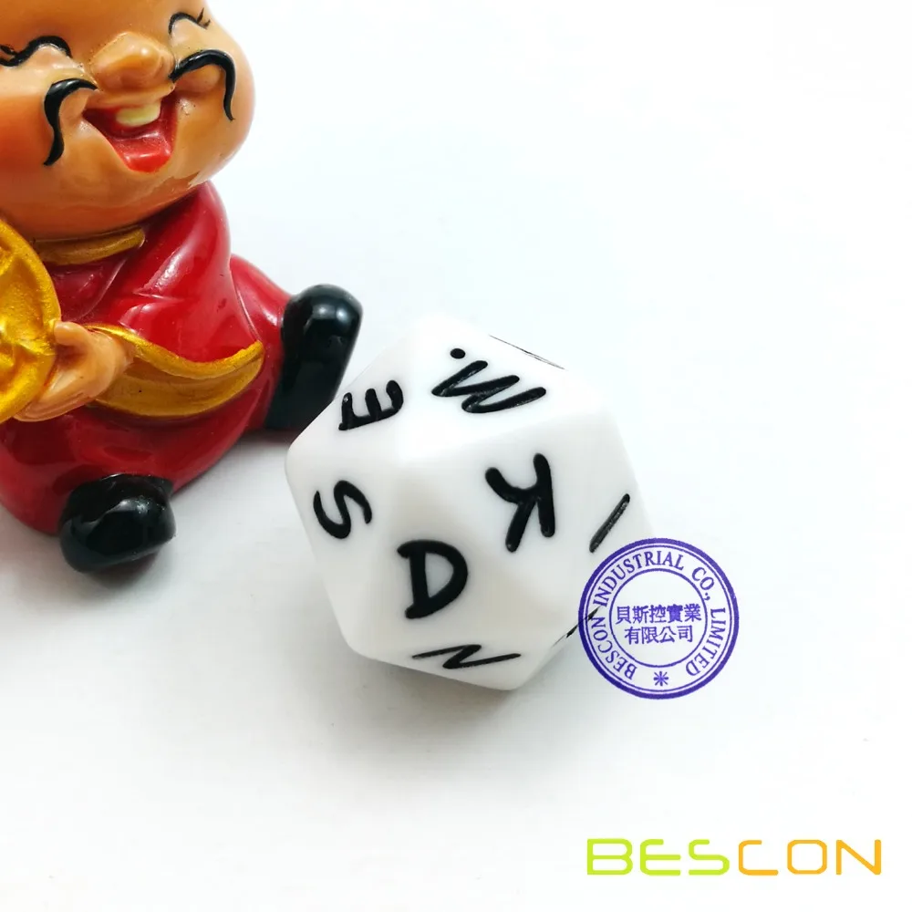 Bescon кости с буквами 20 лиц A-T Uppercase, 20 сторон письмо кости, 3 шт набор