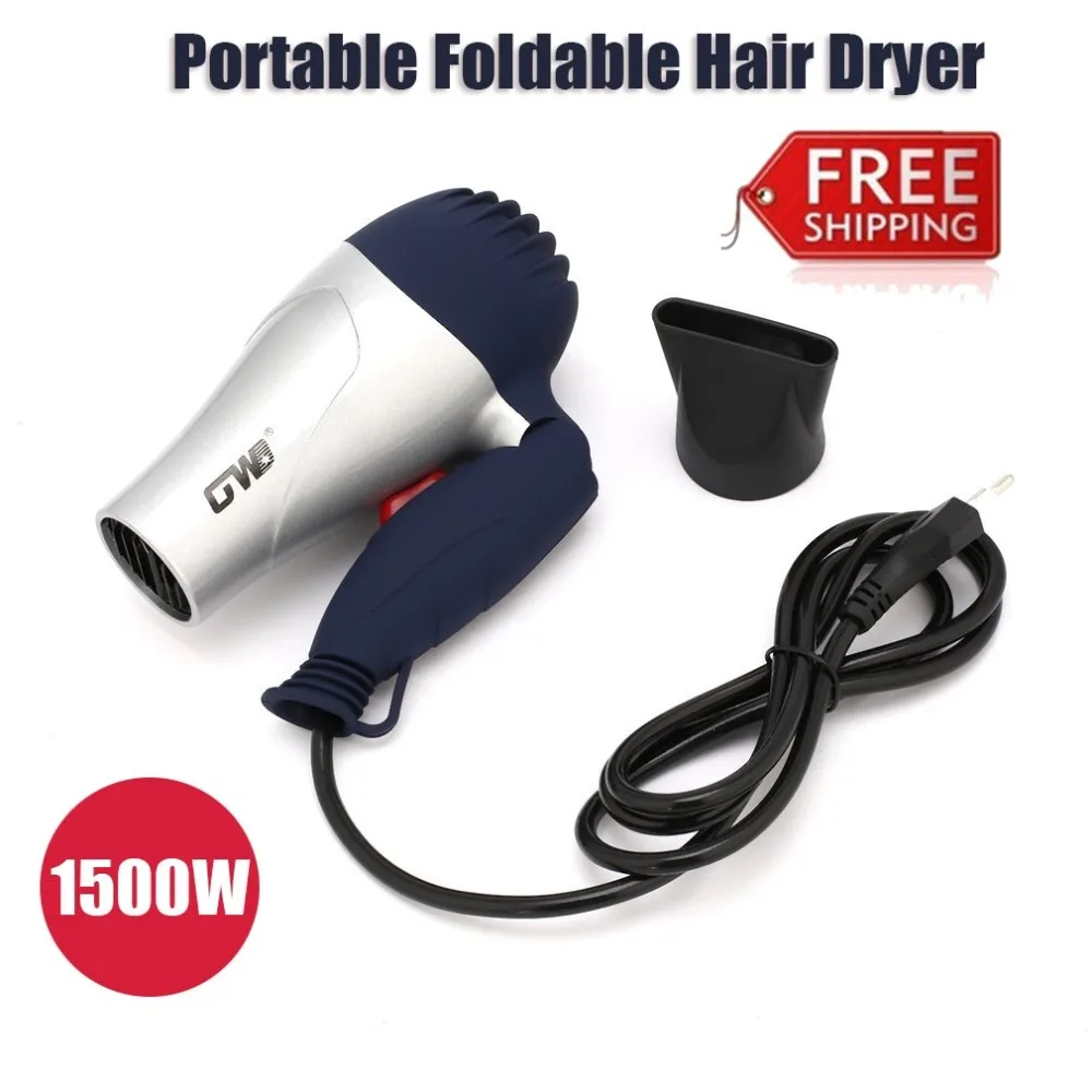 

1500W Foldable Hair Blower Collecting Nozzle 220V EU Plug Hair Dryer For Traveller Household Electric Hair Dryer GW - 555 3Gear