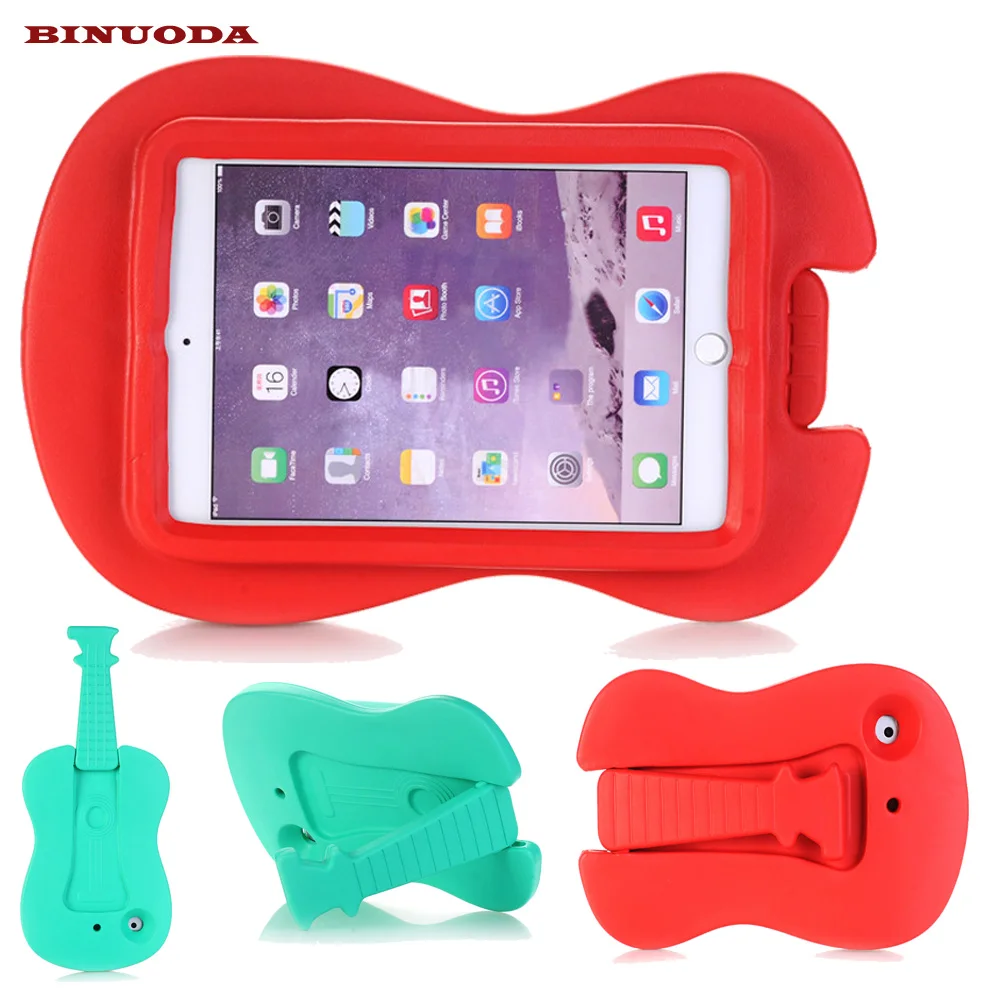 

For Fundas iPad Mini 1/2/3 Case Guitar Design EVA Kids Friendly Material Shockproof Tabelt Stand Case Cover for iPad Mini 3 2 1