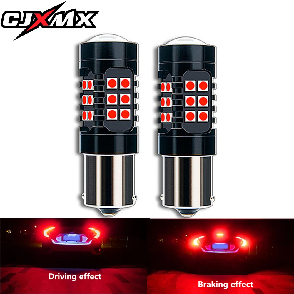 

CJXMX 2pcs 1156 W5W BA15S LED Car Lights 12V 1500LM PY21W BAY15D 1157 Car Lamp Stop Brake Reverse Tail Backup Lamp Auto Bulb