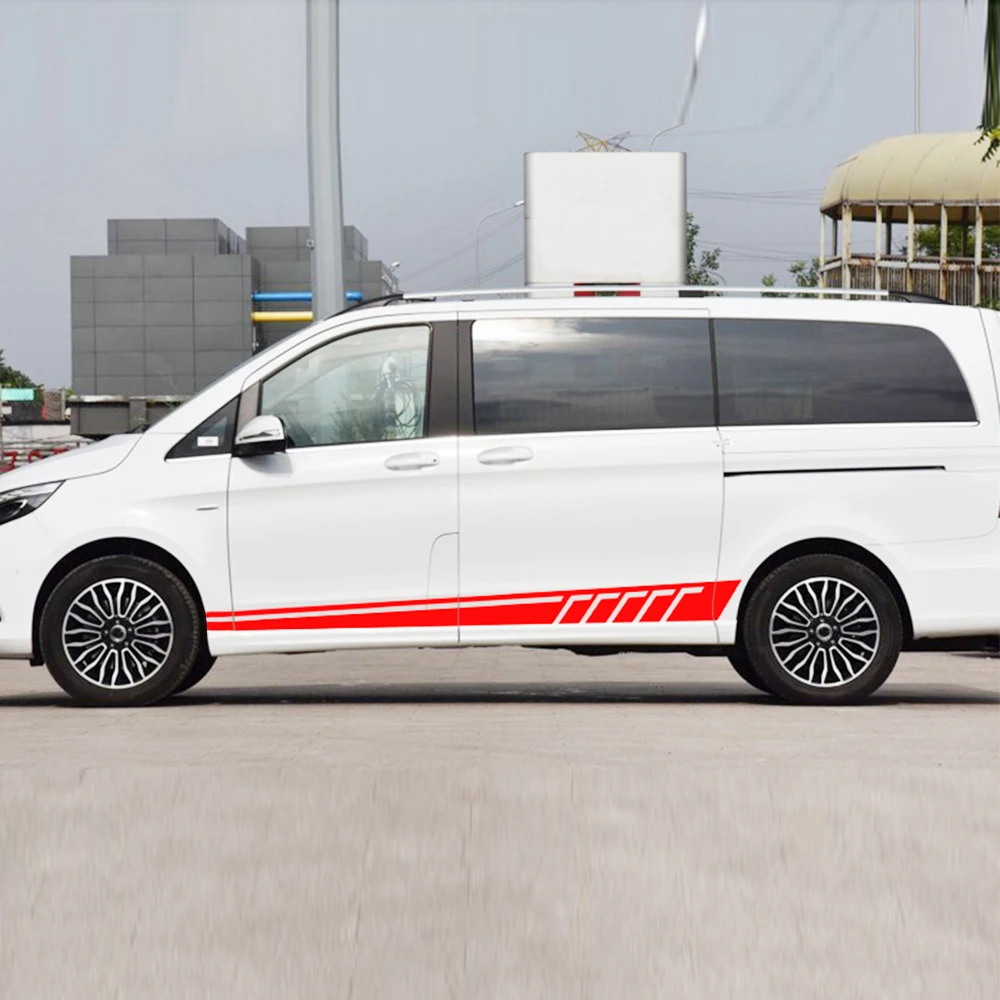 Для Mercedes C Class Vito Viano дверь боковые полосы юбка кузова автомобиля наклейки