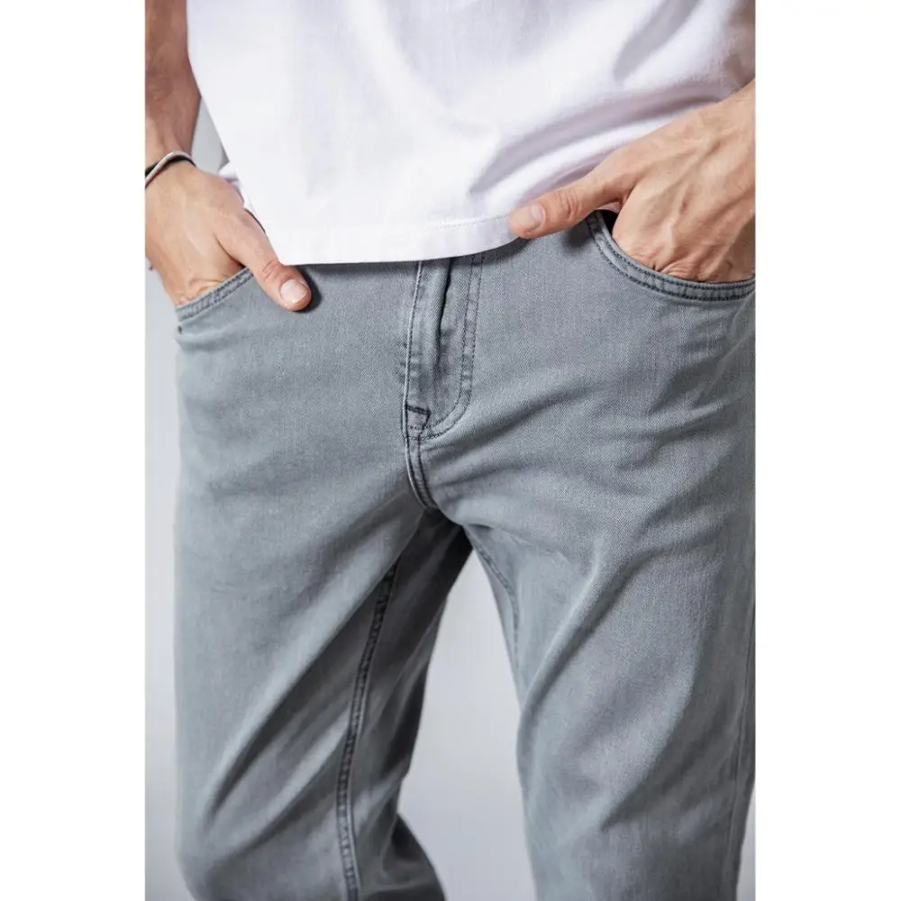 SIMWOOD 2019 Spring Summer New Jeans Men Casual Slim Fit Ankle-Length Denim Pants Unfinished Hem Jeans Plus Size 180077