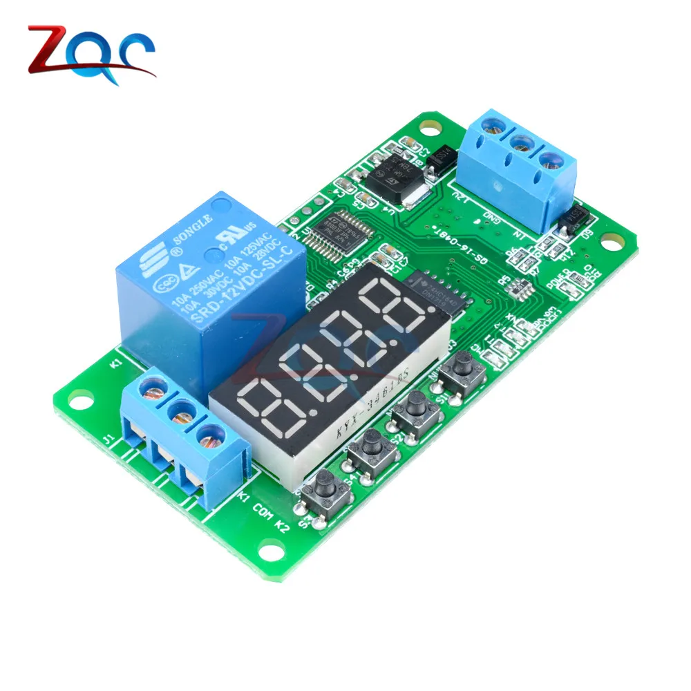 

DC 5V 12V 1 Channel Multifunction Delay Relay Timer Time Switch Self-lock for PLC LED Motor for Smart Home