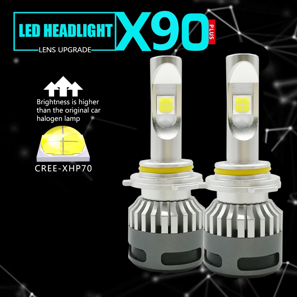 

2PCS Auto H4 H7 mini LED H11 HB3 H13 9004 9007 9012 D2S headlight bulb High Low Beam Lamp whth xhp70 chip 100W 12000LM 6000K 12V