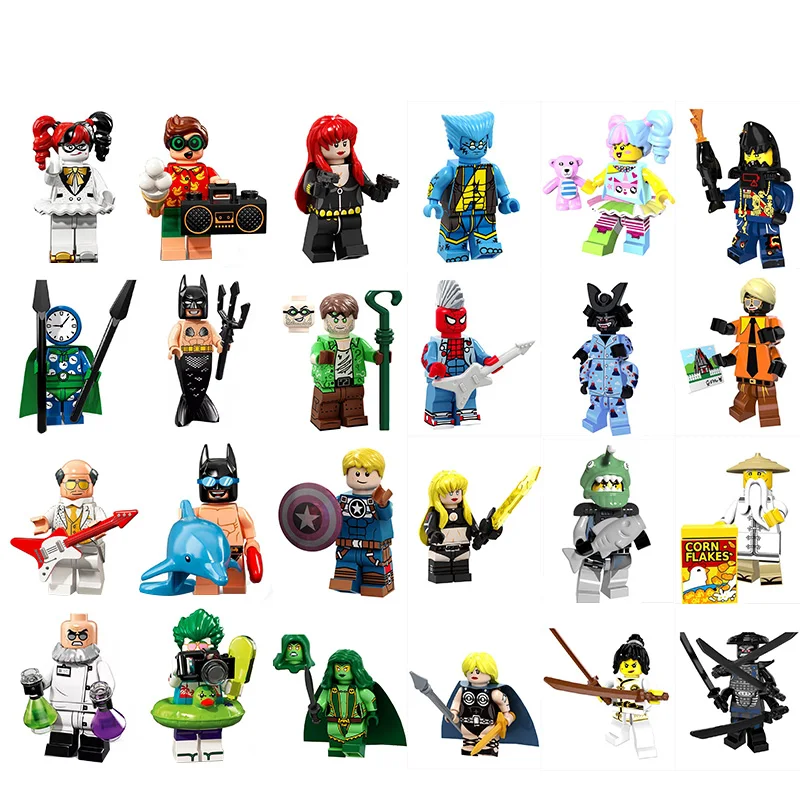 

Figures Marvel Super Heroes Batman Captain America Black widow Cartoon Movie Legoed Model Building Blocks Toys for Children