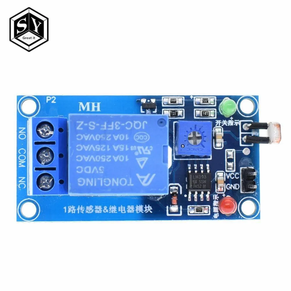 

5V 12V Light Photoswitch Sensor Switch LDR Photoresistor Relay Module Light Detection Photosensitive Sensor Board For Arduino