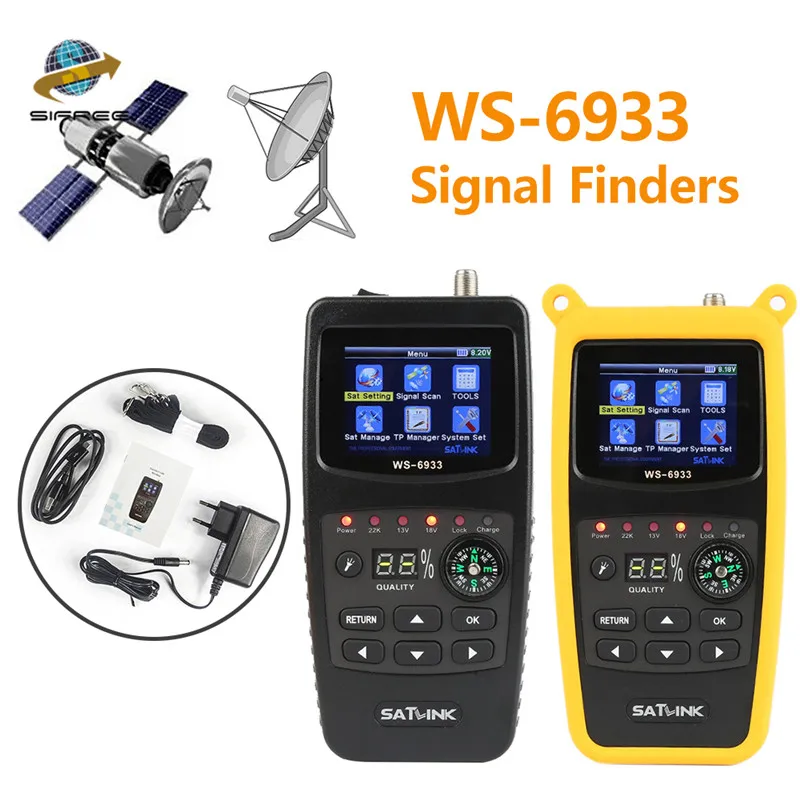 Original Satlink WS 6933 Satellite Finder DVB S2 FTA C Ku band Digital