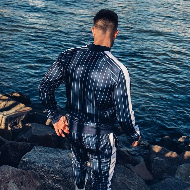 Men Sportswear Tracksuit Zip Up Jacket Sweatshirt+pant Running Jogger Leisure Fitness Gym Training Workout Outfit Set Sport Suit