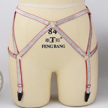 Rave Свадебные Ноги подвязки тела портупея, Пастельная готика полюс танец Связывание пояс с резинками, фетиш носить пояс для чулок