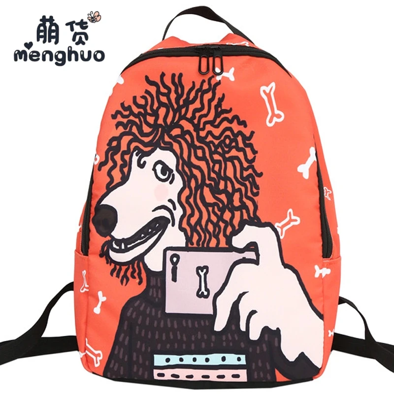 MENGHUO милый мультфильм Граффити собака женский рюкзак для девочек-подростков из