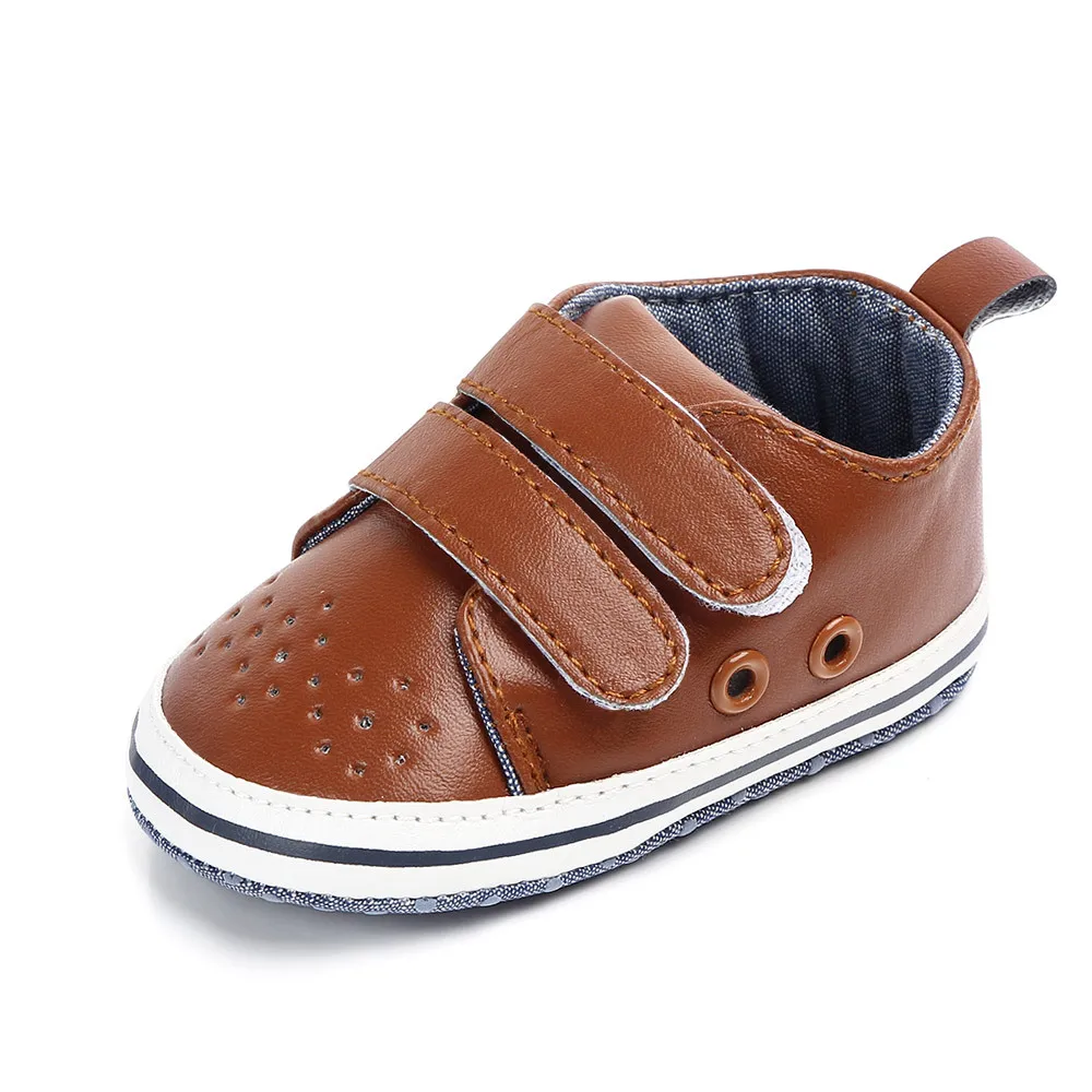 Новинка; Повседневная обувь из искусственной кожи для малышей; обувь для малышей; мягкая нескользящая обувь; детские мокасины для девочек и мальчиков; обувь для малышей 0-18 месяцев - Цвет: Brown