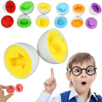 

6 Pcs/Set Smart Eggs Toy Learning Education Toy Mixed Shape Wise Pretend Puzzle Smart Baby Kid Learning Tool Drop Shipping