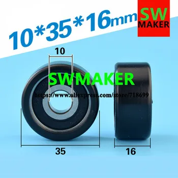 

POM bearings, pulleys, flat rollers, PA66 nylon wheels, 6200 silent bearings, wrapped plastic rollers, 10*35*16mm
