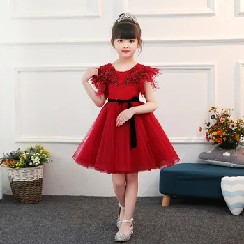 

Fashion brand Handmade Flower wedding Girl Dresses Lace Up Applique Ball Gown First Communion Dress for Girl Baptism dres 3-12Y