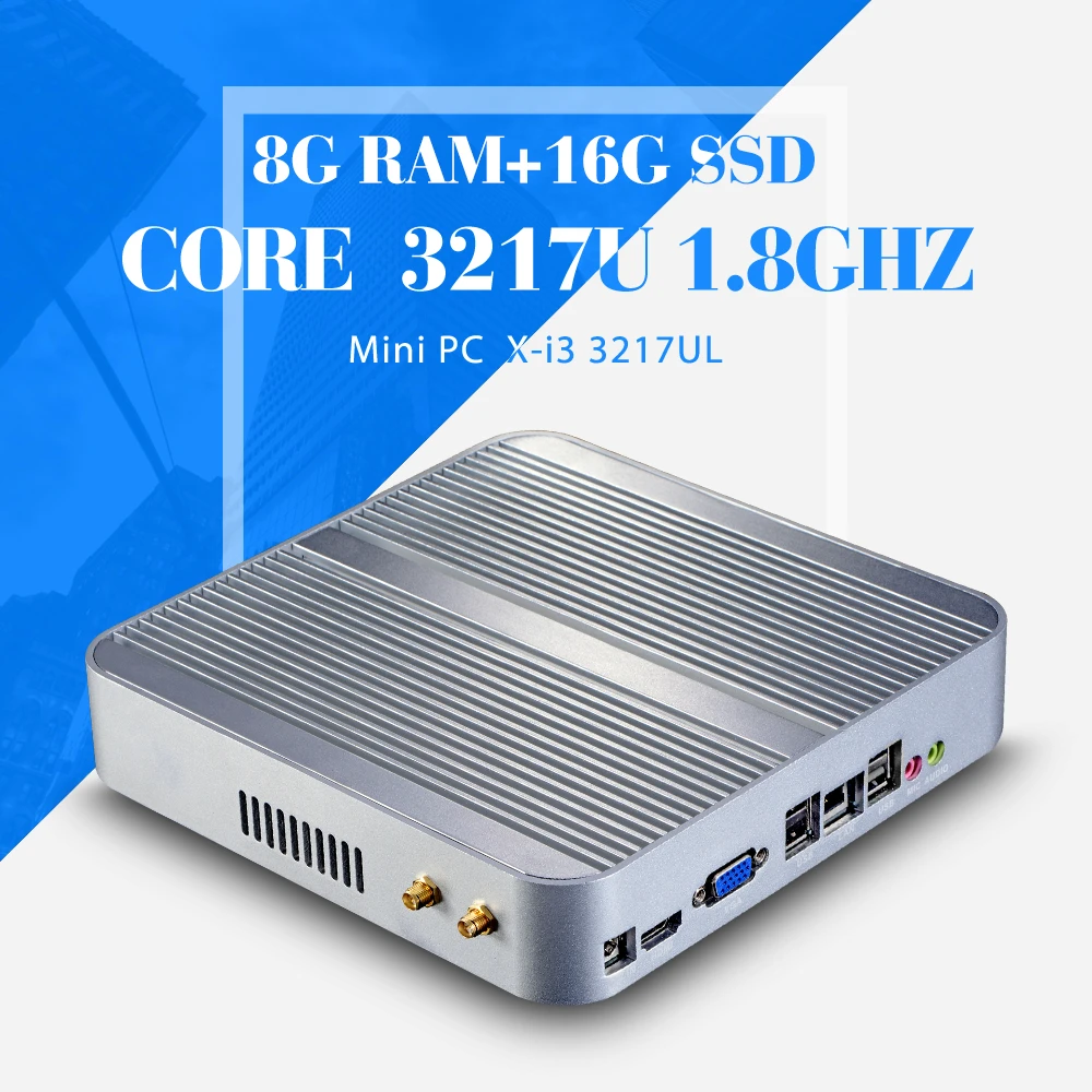 I3 3217U 1.8GHz DDR3 8G RAM 16G SSD,Windows 7/8.1 ,HDMI,6*USB,Metal Case,Desktop Computer,Power Adapter,Mini PC