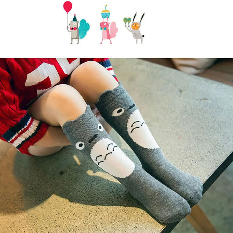 Хлопковые противоскользящие носки для малышей Детские носки высокого качества для мальчиков и девочек ясельного возраста, футболка «Мой сосед Тоторо» Носки без пятки с рисунком из мультфильмов детские носки