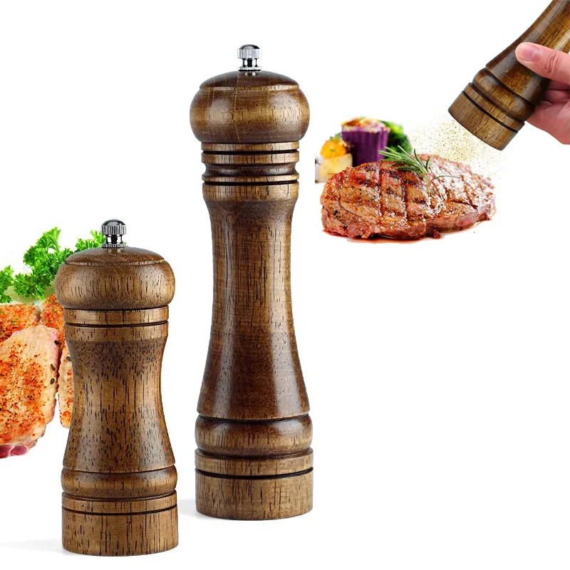 Pepper Grinder Pepper Mill Solid wood with strong adjustable ceramic