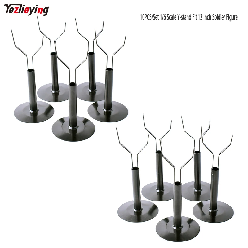 

10PCS/Set 1/6 Scale Accessories Y-Stand Soldier Metal Can adjustable Up Down Shelf Holder Rack F 12'' toys Sideshow Doll Figure