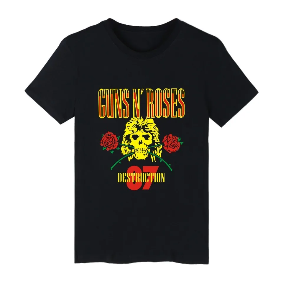 Mens T Shirt 2020 new GUNS N ROSES T-Shirt Men Women Tshirt Spring Summer Punk Skull Rose Design Shirts Tops Brand Clothes | Мужская