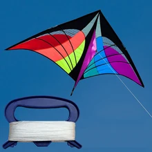 

Multicolor Outdoor Sports Fun Toys Single Line Delta Triangle Long Tail Kite New Soft Flying Toys For Children Kids Family Tool