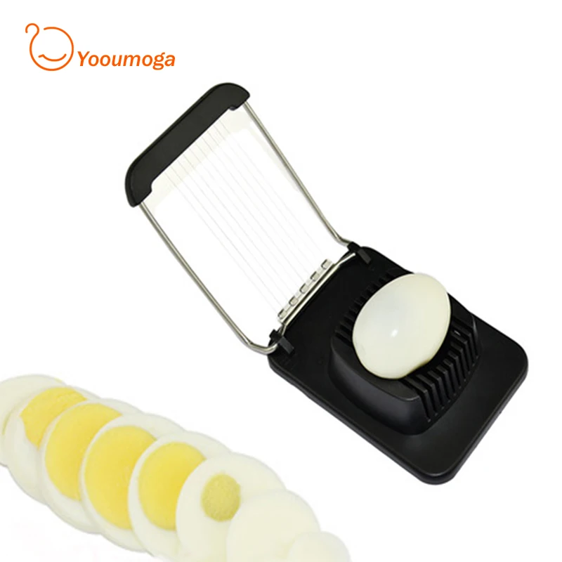 Yooumoga 1pc Egg Cutter Plastic + Stainless Steel Wire Egg Slicer Ham