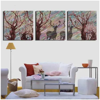 

3pcs 5D Diy Diamond Embroidery Abstract deer animal Cross Stitch mozaik puzzle Full Square Diamond Painting Home DecorZP-1682