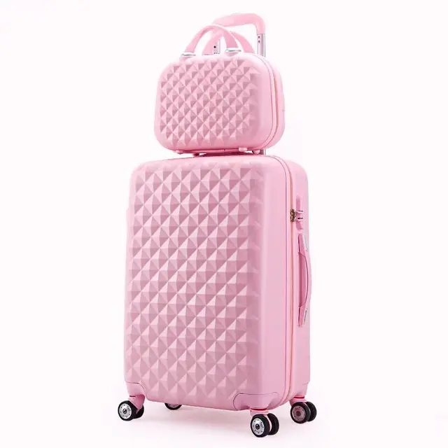 kids Lovely Rolling luggage set women trolley suitcase girls pink cute