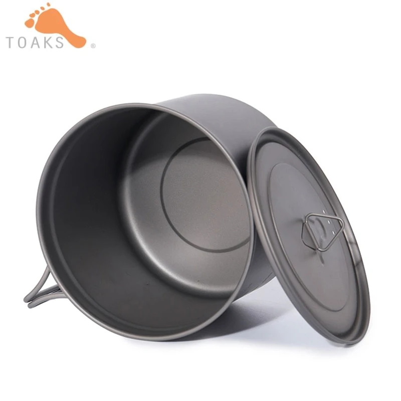  TOAKS 900ml Titanium Pot Titanium Cook Pot with Foldable Handles and Lid Kitchen Cookware Tools Ult - 4000453260948