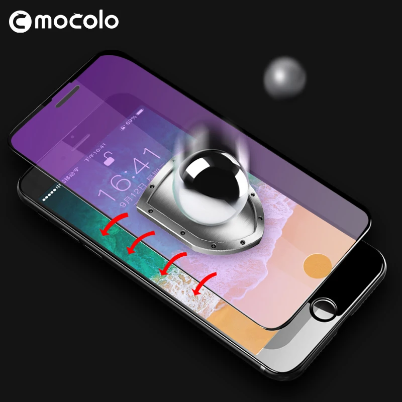 Оригинальное защитное стекло Mocolo 3 в 1 для iPhone 6 7 8 3D закаленное с закругленными