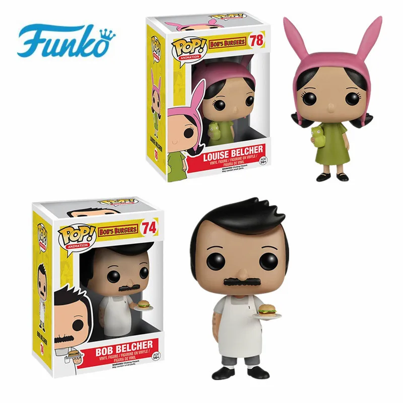 Серия Funko POP Animation: Bob's Burgers #78 милые виниловые куклы Louise #74 модель Боба игрушки для