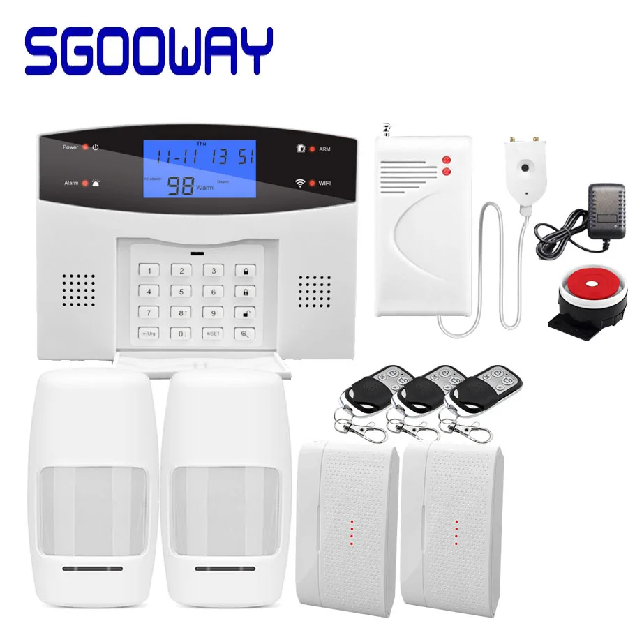 Sgooway завод беспроводной wifi GSM PSTN сигнализация SMS Охранная сигнализация с ip-камерой Поддержка ios и android APP - Цвет: Set D