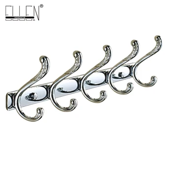 

Hot sale soild brass chrome finish robe hook bathroom 3-5 hooks hat bag coat wall hanger door hanger EL5182