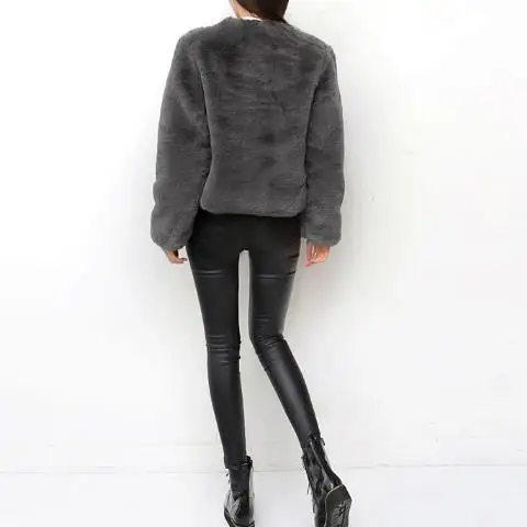 gris Épaississent Faux Fluffy Lapin Surdimensionné Vison De 2018 Manteaux Vestes G484 Survêtement Moelleux Manteau D'hiver Femmes Rétro Fourrure Noir fPSUq1xHw