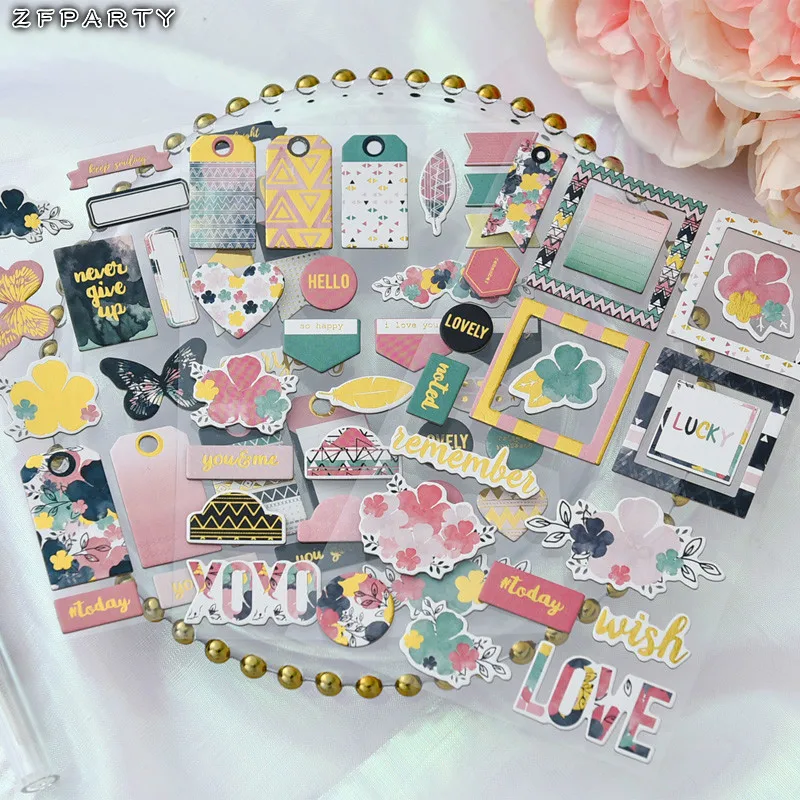 

ZFPARTY Love Wish Die Cut Self-adhesive Paper Stickers for Scrapbooking/ DIY Crafts/ Card Making /Journaling Project