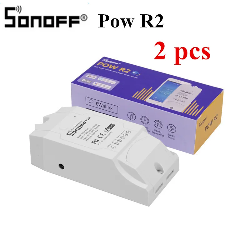 2 шт. умный Wi Fi контроллер sonoff Pow R2 16A с измерением энергопотребления в режиме