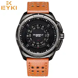 Лидирующий бренд EYKI модные для мужчин Спорт часы Военная Униформа кварцевые наручные часы водостойкий кожаный ремешок мужской