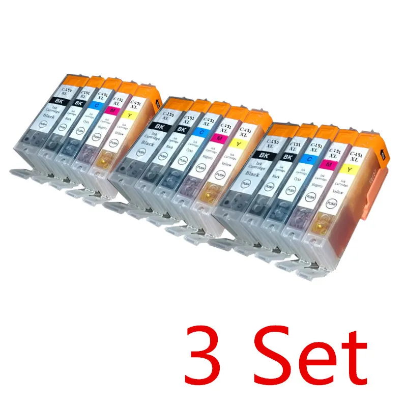 PGI150 PGI-150 XL CLI-151 PGI 150 PGI-150XL сменный картридж для принтера для Canon PIXMA MG6310 MG6410 MG5410 MG7110 IP7210 MX721 - Цвет: 3 Set