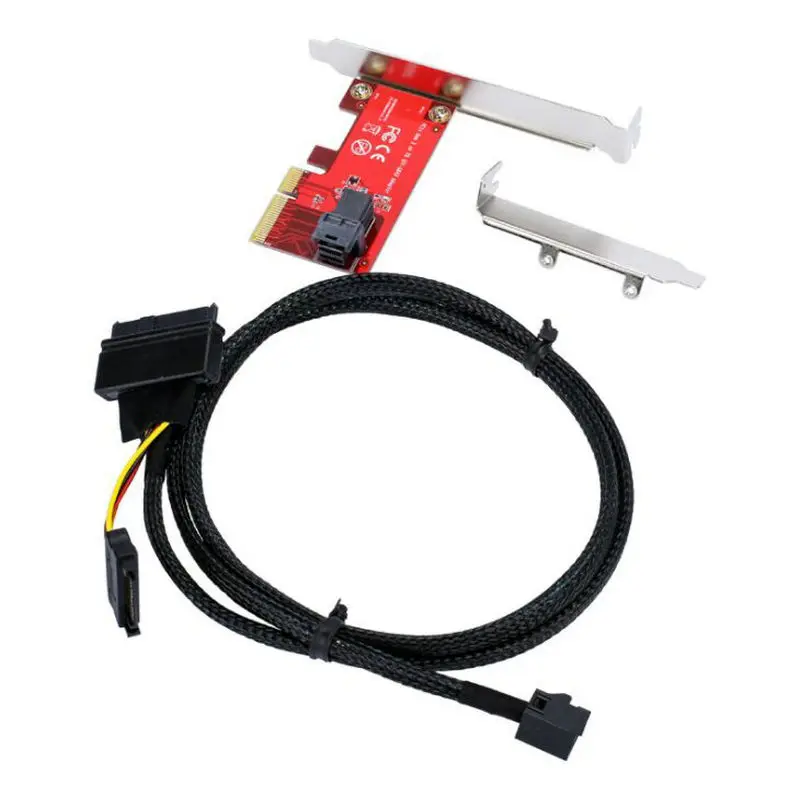 PCIe to U.2 (SFF-8643) Gen 3 /4 -Lane Card with Mini-SAS (SFF-8643) to U.2 (SFF-8639) Cable for 2.5 PCIe to U.2 (SFF-8643) Gen 3 /4 -Lane Card with Mini-SAS (SFF-8643) to U.2 (SFF-8639) Cable for 2.5