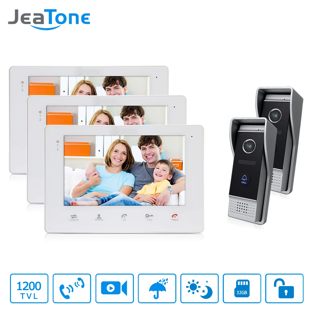 JeaTone Villa Wired Video Intercom Doorbell Video Door Phone Bell Kit Support Monitoring Unlocking Picture and Video Recording JeaTone Villa Wired Video Intercom Doorbell Video Door Phone Bell Kit Support Monitoring Unlocking Picture and Video Recording