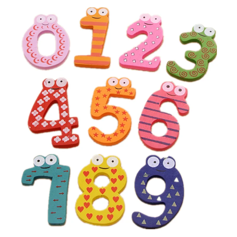 

10pcs/set Baby Number Refrigerator Fridge Magnets Figure Stick Mathematics Wooden Educational Kids Toys for Children