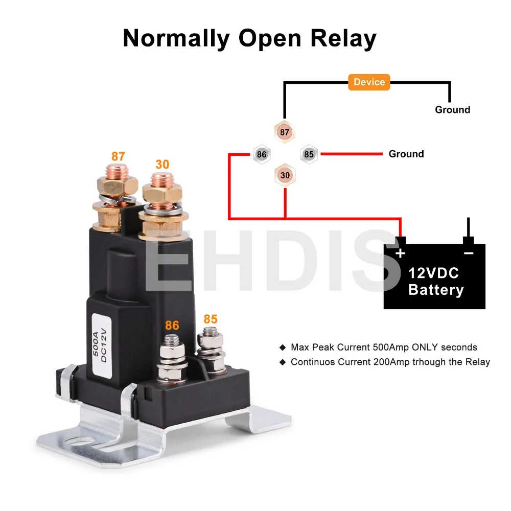 High Current Starter Relay 500A 12V/24V 4Pin Car Auto Power Master Switch LED Battery Isolator On/Off Control Switch+ Terminals-in Car Switches & Relays ...
