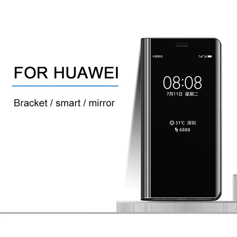 Зеркальный чехол для Huawei Mate 8 9 10 Pro Lite P8 P9 P10 Plus P20 Smart View Window Stand Flip Case Coque Fondas |