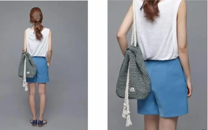 Multi Functional Straw Backpack Leisure Straw Bag Manual Made Grass Tote Beautiful Beach Bag
