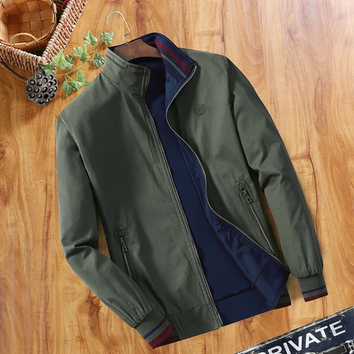 Дешевая, Мужская ветровка, двухсторонняя куртка, Мужская Бейсбольная Куртка-пилот, куртка-бомбер из чистого хлопка, куртка в стиле хип-хоп, уличная одежда, пальто - Цвет: army green 1