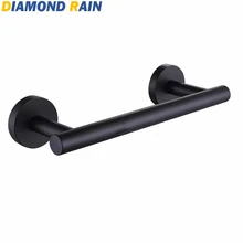 Black Matte Towel Bar 9"/11.8" L 304 Stainless Steel Wall Mounted Towel Holders Modern Circular Towel Racks DR-64