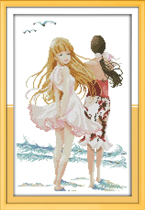 

The beautiful sea image Printed Canvas DMC Counted Chinese Cross Stitch Kits printed Cross-stitch set Embroidery Needlework
