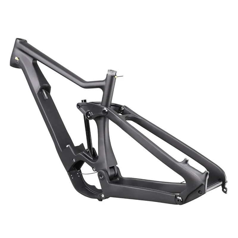 Cheap Carbon Fully internal cable E bike suspension frame E03 4