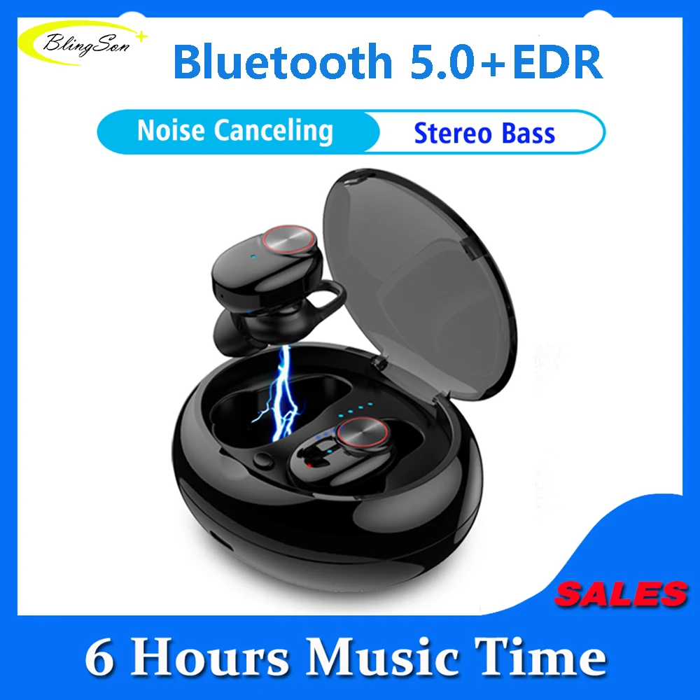 V5 TWS беспроводные наушники Bluetooth 5 0 + EDR Стерео шумоподавление водонепроницаемая