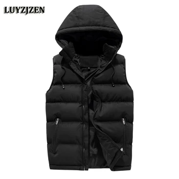 

Fashion Mens Jacket Vest Casual Slim Coats Brand Sleeveless Clothes Cotton-Padded Men's Winter Vest Men Waistcoat Plus Size K58