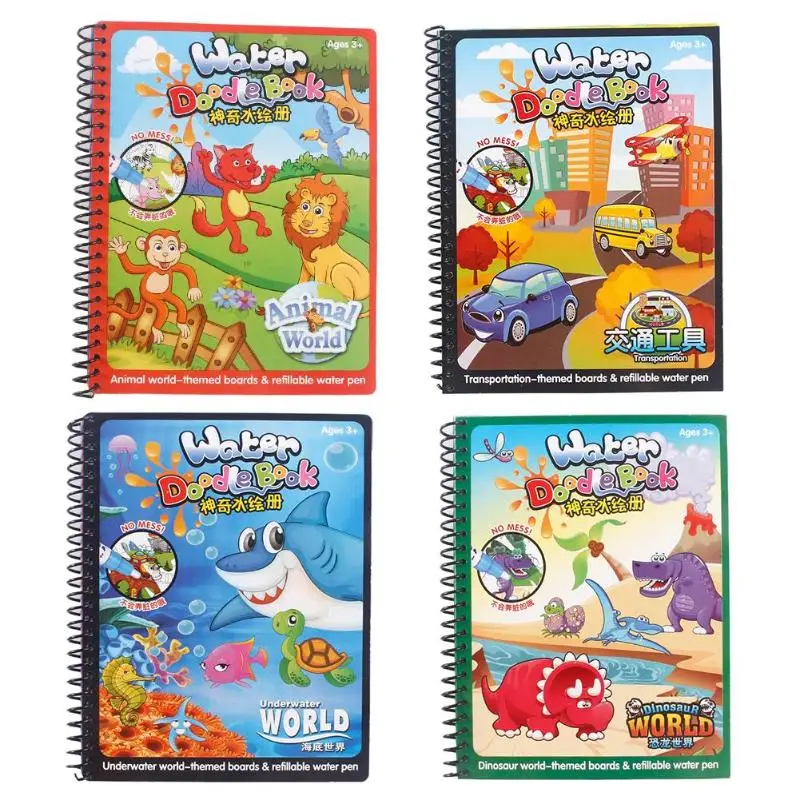 

Kids Magic Water Drawing Coloring Book Doodle With Pen Painting Board Kids Graffiti Montessori Early Education Toy Ideal Gift